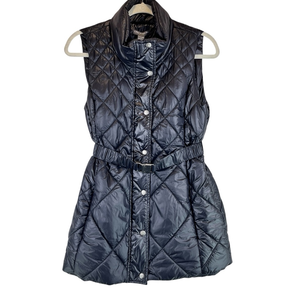 NEW A Pea in the Pod Belted Puffer Vest Maternity Sz S NWT